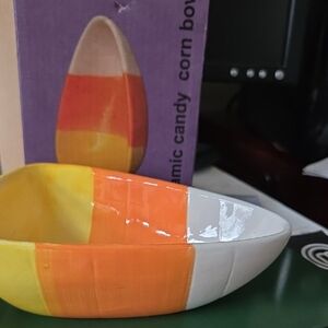 Ceramic Candy Corn Bowl - Orange, Yellow, White